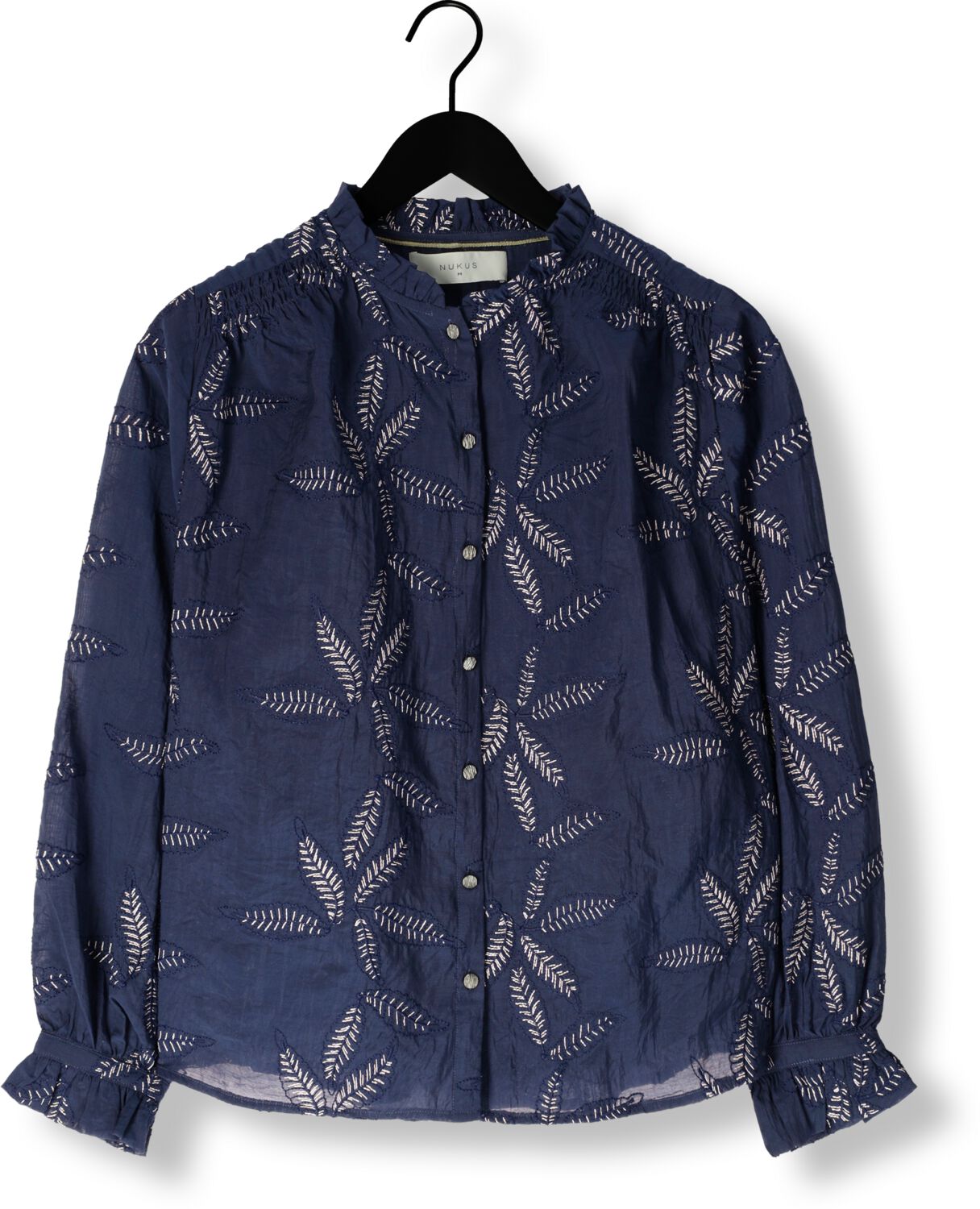 NUKUS Dames Blouses Jenna Blouse Embroidery Donkerblauw