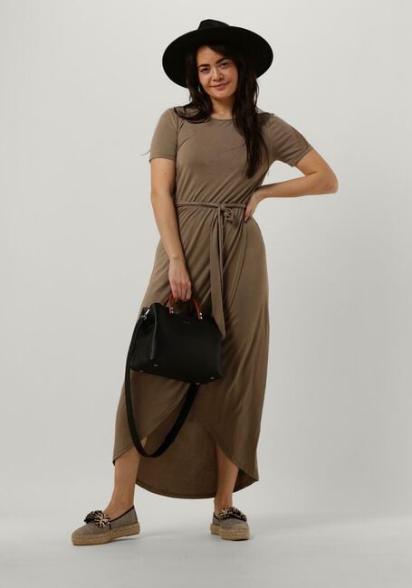 Bruine OBJECT Midi jurk OBJANNIE NADIA S/S DRESS - large