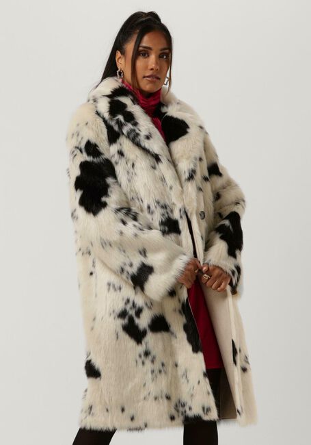 Ecru BEAUMONT Faux fur jas REVERSIBLE FAUX FUR COAT - large