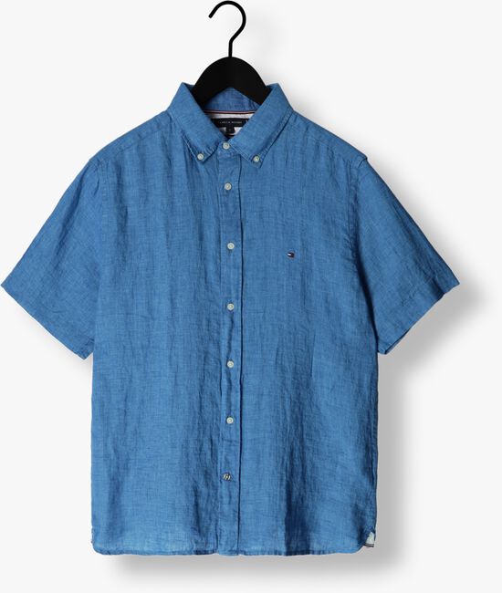 Blauwe TOMMY HILFIGER Casual overhemd PIGMENT DYED LINEN RF SHIRT S/S - large