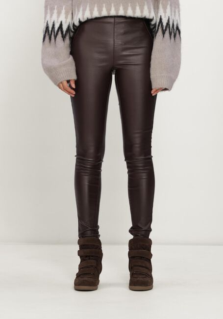 Bruine OBJECT Legging OBJBELLE MW COATED LEGGINGS - large
