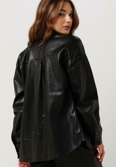 Zwarte COLOURFUL REBEL Blouses KIKI VEGAN LEATHER BOYFRIEND BLOUSE - large