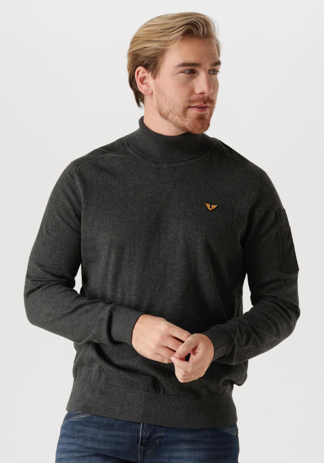 PME LEGEND Heren Truien & Vesten Turtleneck Cotton Knit Grijs
