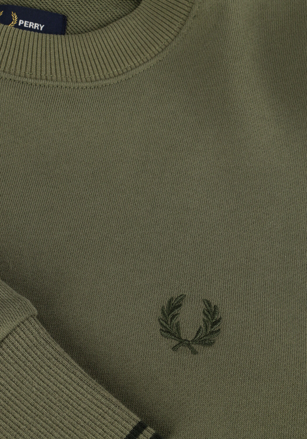 Groene FRED PERRY Trui CREW NECK SWEATSHIRT - large