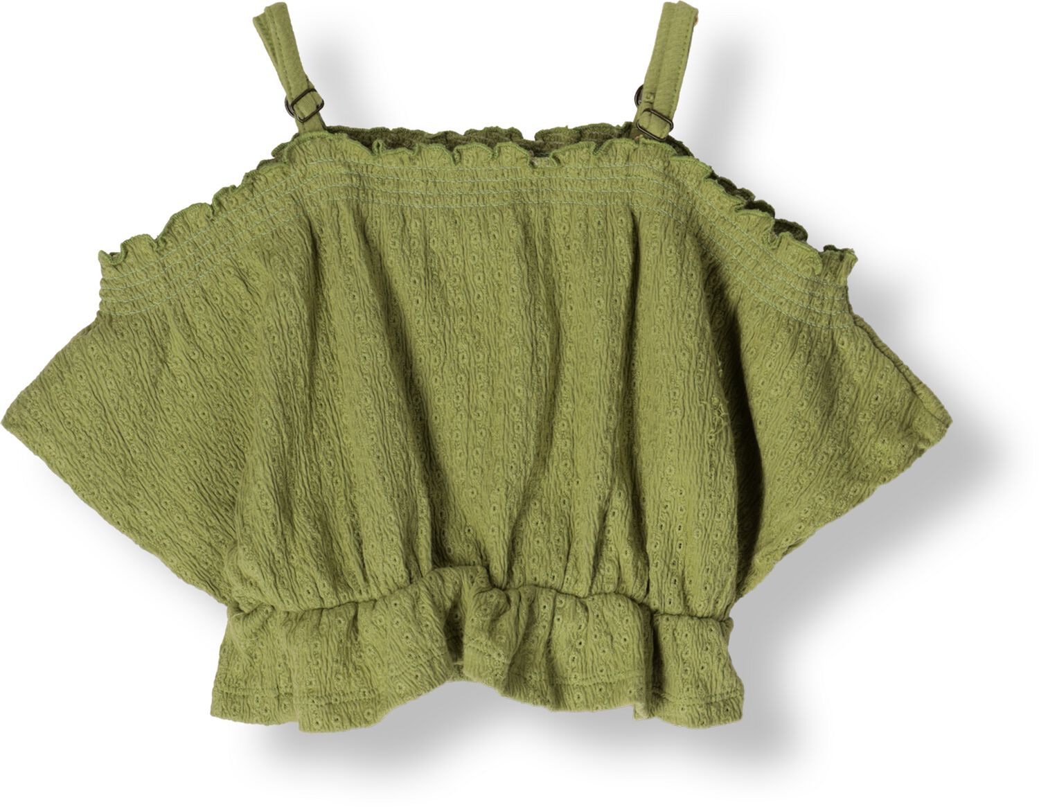 YOUR WISHES Meisjes Tops & T-shirts Broderie Off Shoulder Top Groen