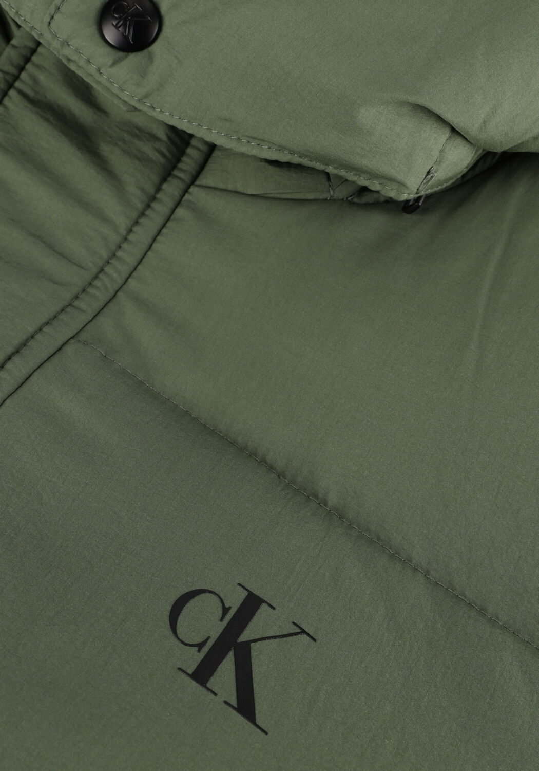 Donkergroene CALVIN KLEIN Gewatteerde jas ESSENTIALS NON DOWN LOGO JACKET - large