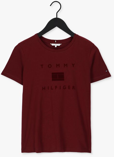 Bordeaux TOMMY HILFIGER T-shirt REGULAR FLOCK C-NK TEE SS - large