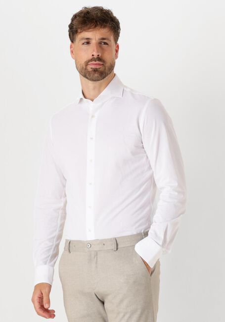 Witte PROFUOMO Klassiek overhemd SHIRT X-CUTAWAY JAPANESE KNITTED - large