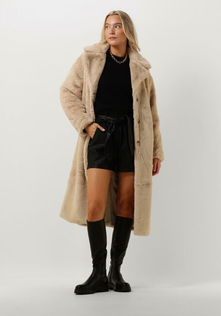 Ecru NOTRE-V Faux fur jas FUR COAT LONG - large