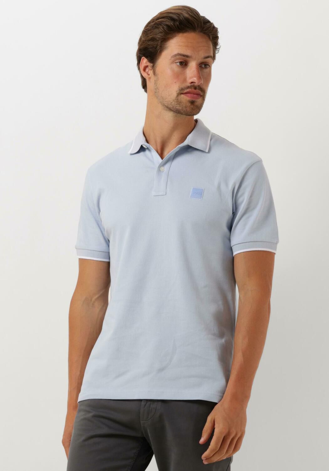 Hugo Boss Lichtblauwe polo met korte mouwen Blue Heren