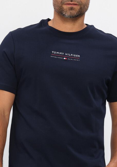 Donkerblauwe TOMMY HILFIGER T-shirt BRAND LOVE LOCKUP TEE - large
