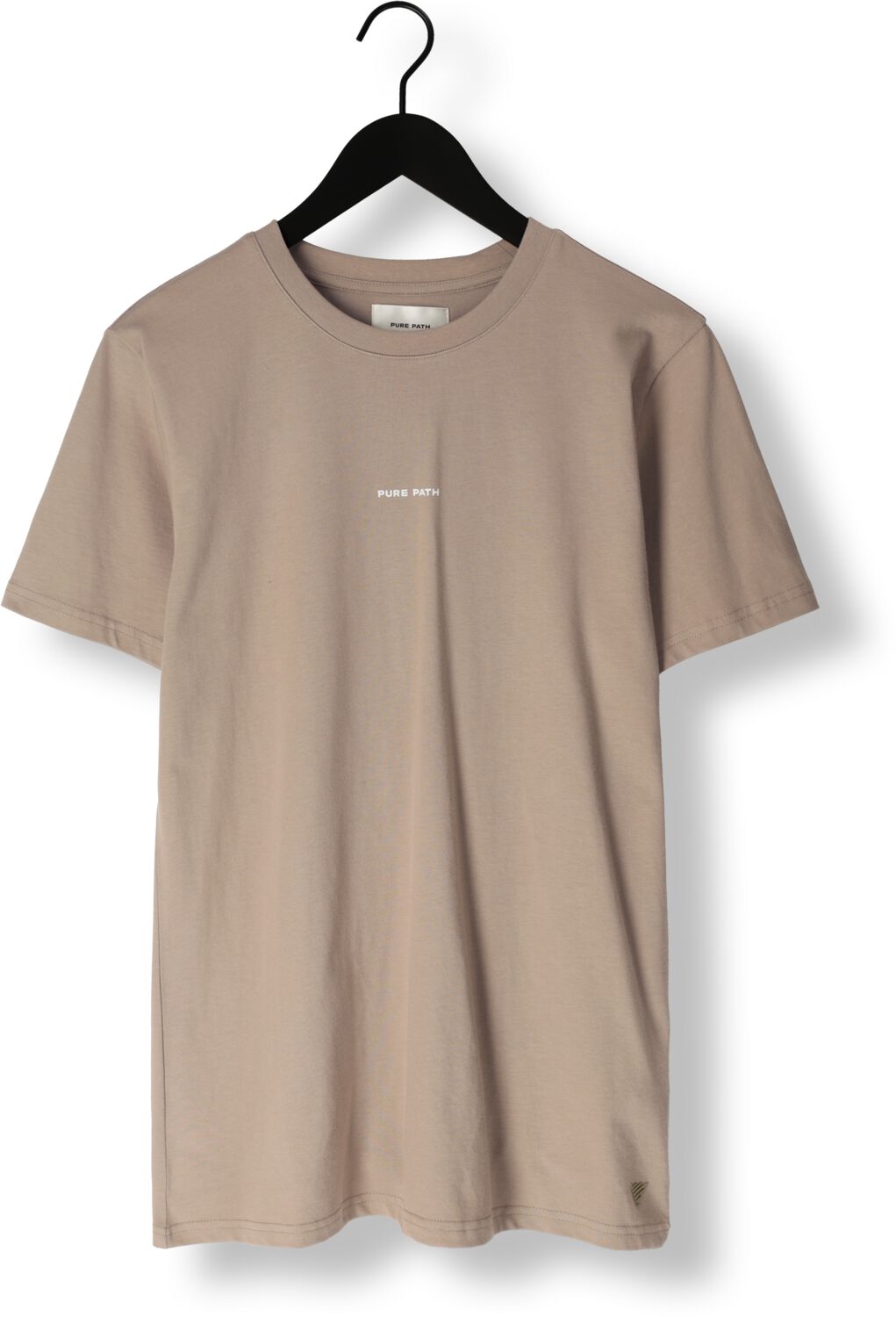 PURE PATH Heren Polo's & T-shirts Tshirt With Front And Back Print Taupe