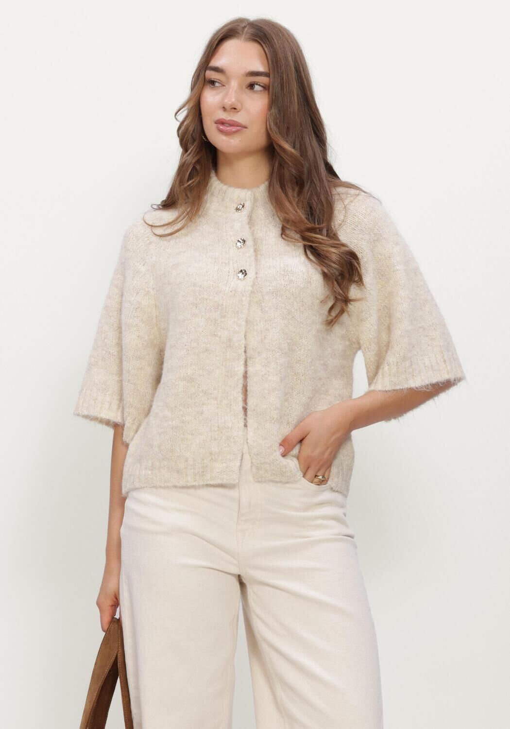 Neo Noir Dames Truien & Vesten Benuta Fluffy Knit Cardigan - Ecru