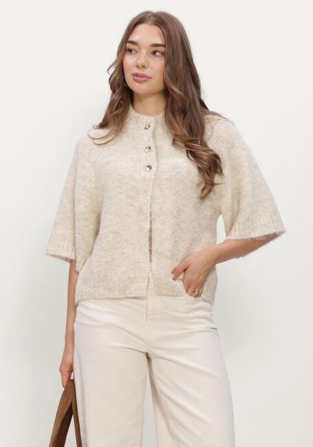 Ecru NEO NOIR Trui BENUTA FLUFFY KNIT CARDIGAN - large
