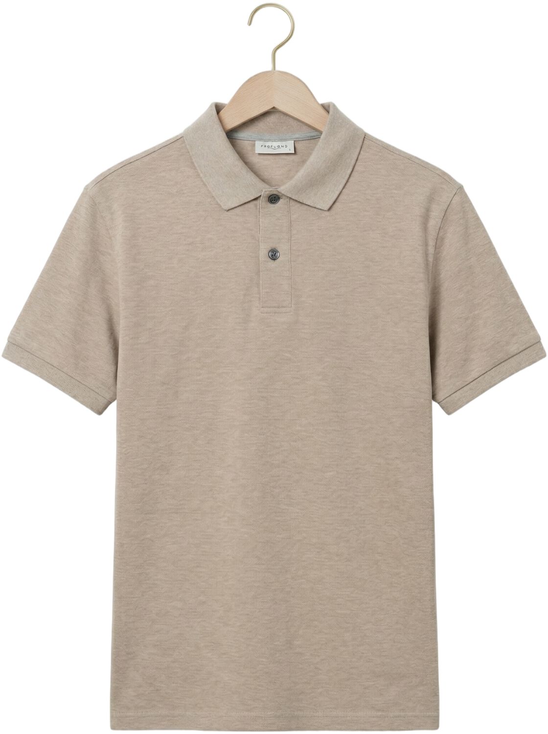 Profuomo Basic piqué poloshirt beige, foto 2