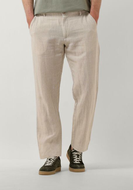 Beige SELECTED HOMME Pantalon SLH196-STRAIGHT MADS LINEN PANT - large