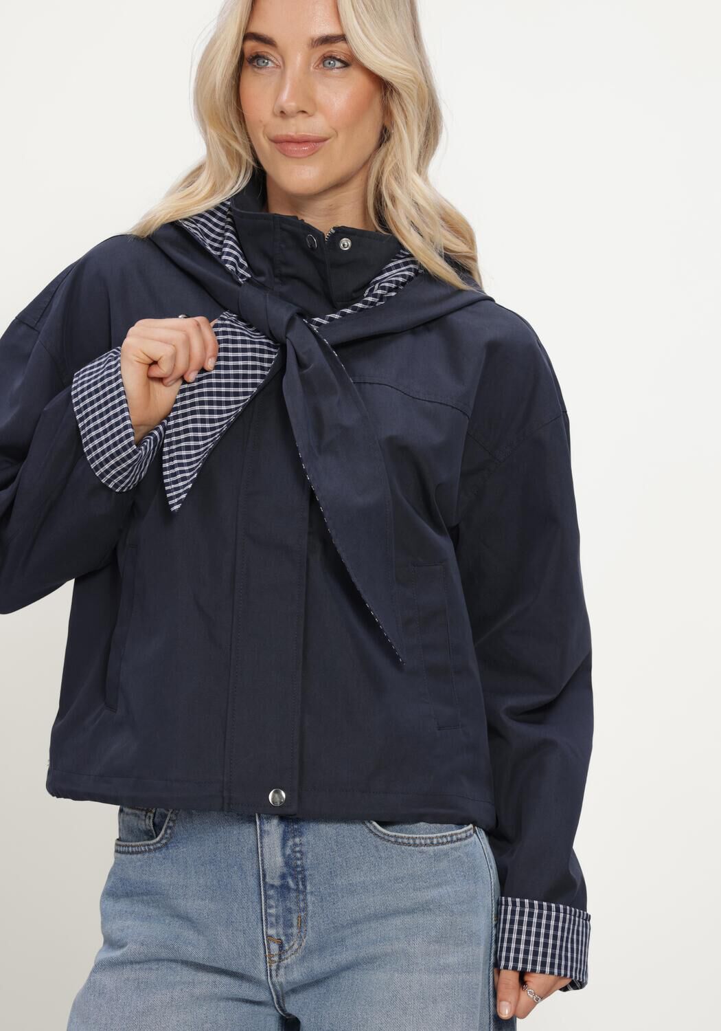 Donkerblauwe Y.A.S. Jack YASANCA LS HOOD JACKET S. - STORY - large