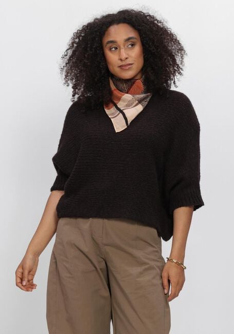 Bruine SUMMUM Trui WRAP SWEATER SUPER SOFT KNIT - large