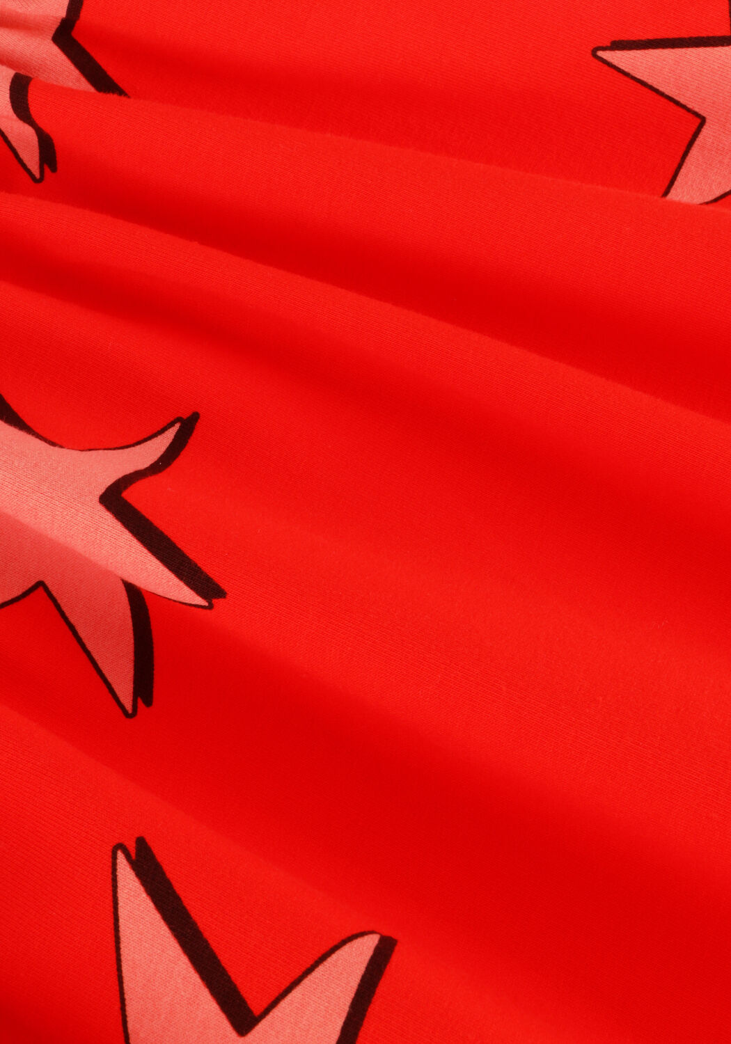 Rode CARLIJNQ Mini jurk STARS-DRESS LONGSLEEVE RUFFLES - large