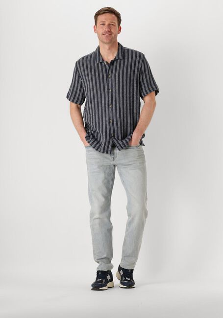Blauwe CAST IRON Casual overhemd SHORT SLEEVE SHIRT YD STRIPE REGULAR FIT - large