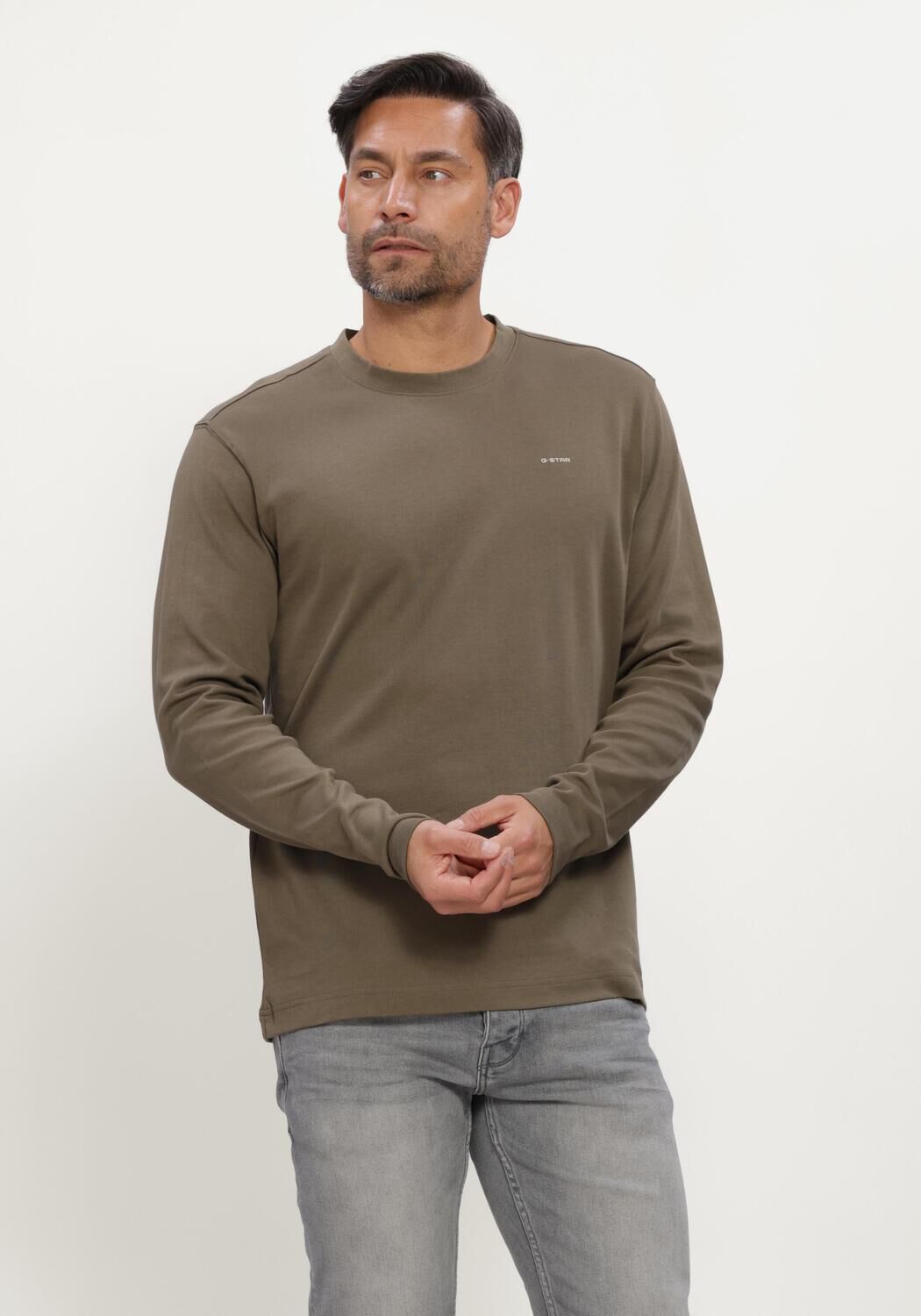 Groene G-STAR RAW Trui TRUE REGULAR R T L\S - large
