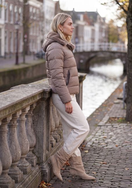Taupe MOSCOW Gewatteerde jas 21-08-SPENCER - large