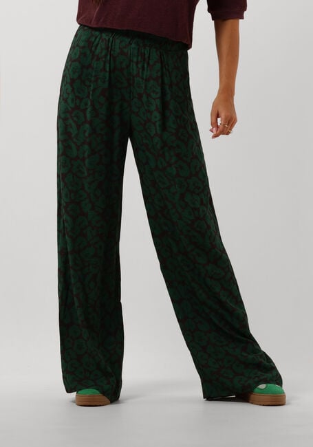 Groene BY-BAR Wijde broek BENJI SPOTTED PANT - large
