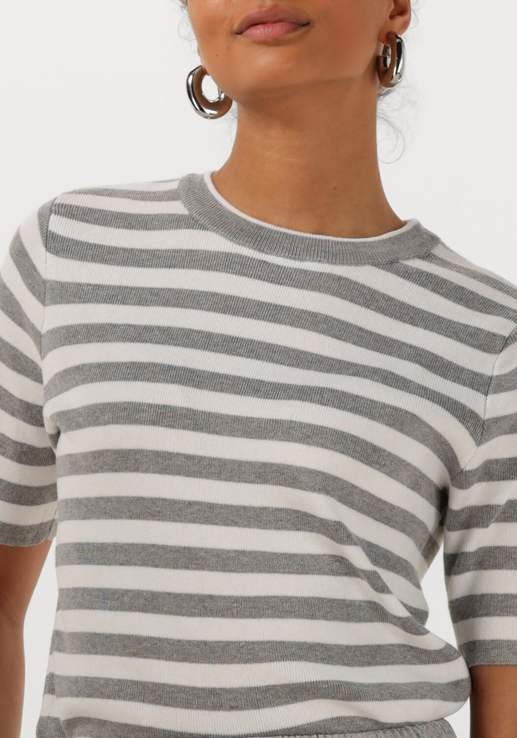 OBJECT Dames Tops & T-shirts Objester S s New Knit Pullover Lichtgrijs