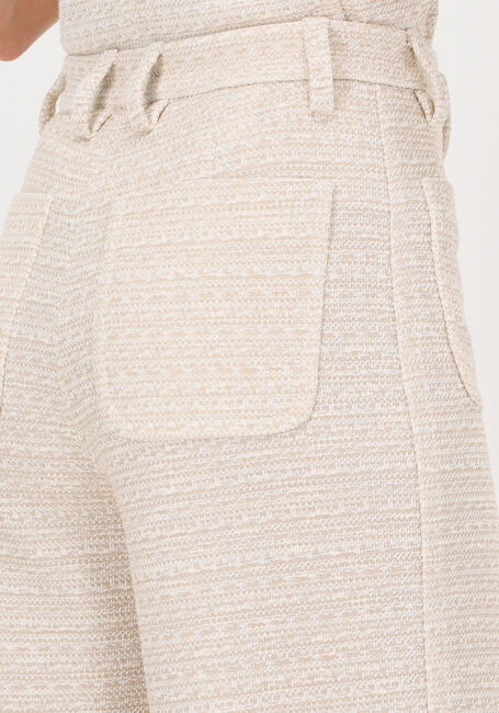 Beige VANILIA Wijde broek BOUCLE COTTO - large
