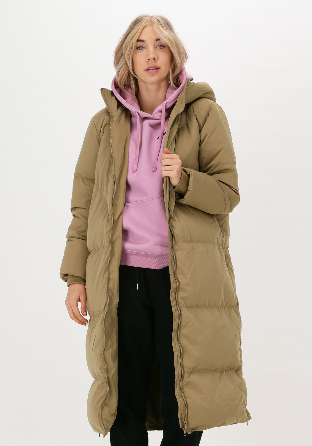 Olijf Y.A.S. Gewatteerde jas YASIRME LONG DOWN COAT S. | Omoda