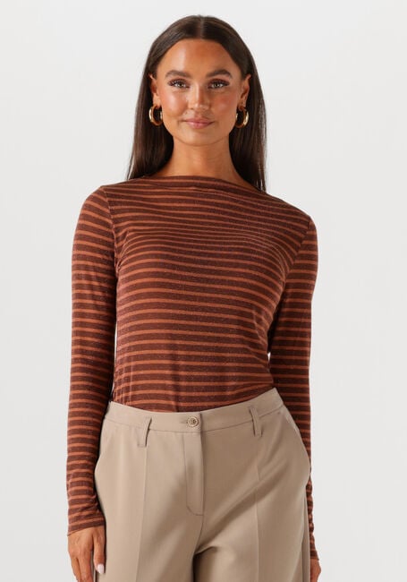 Bruine SUMMUM T-shirt STRIPE LUREX LONGSLEEVE - large