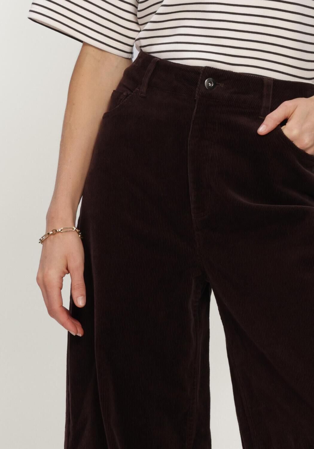 Bruine MSCH COPENHAGEN Wijde broek MSCHFILIPPA HW PANTS - large