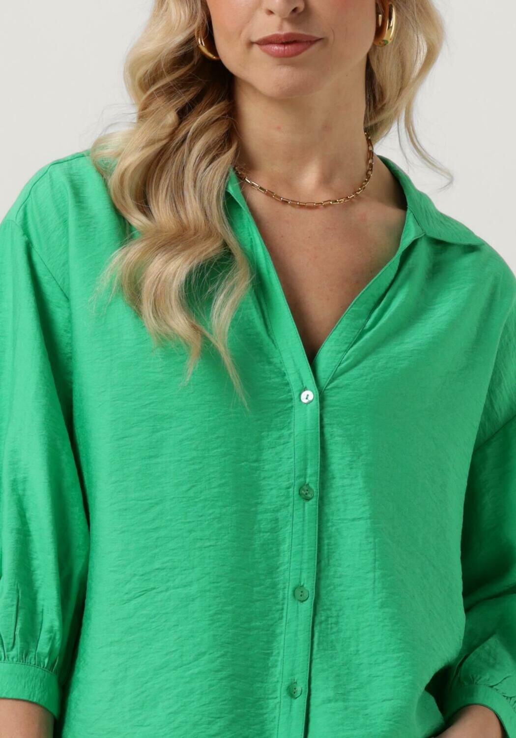 POM AMSTERDAM Dames Blouses Violet Lush Green Blouse Groen