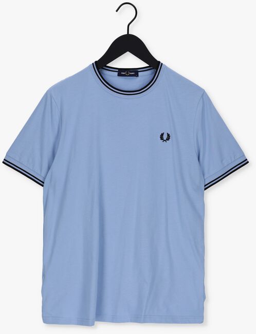 Lichtblauwe FRED PERRY T-shirt TWIN TIPPED T-SHIRT - large