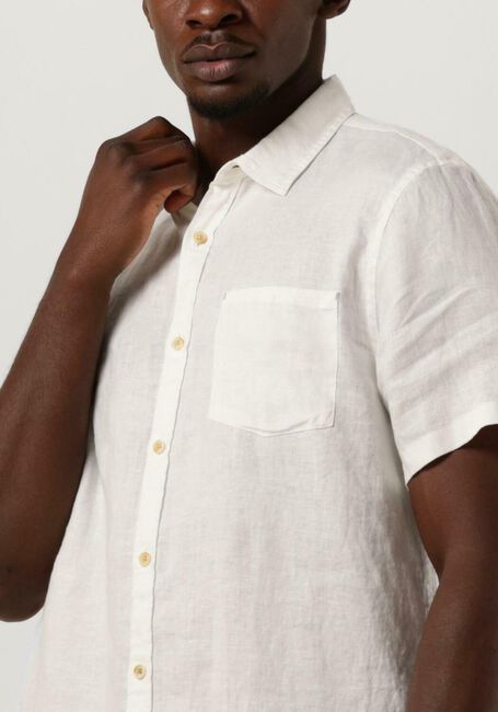 Witte SCOTCH & SODA Casual overhemd SHORT SLEEVE LINEN SHIRT - large