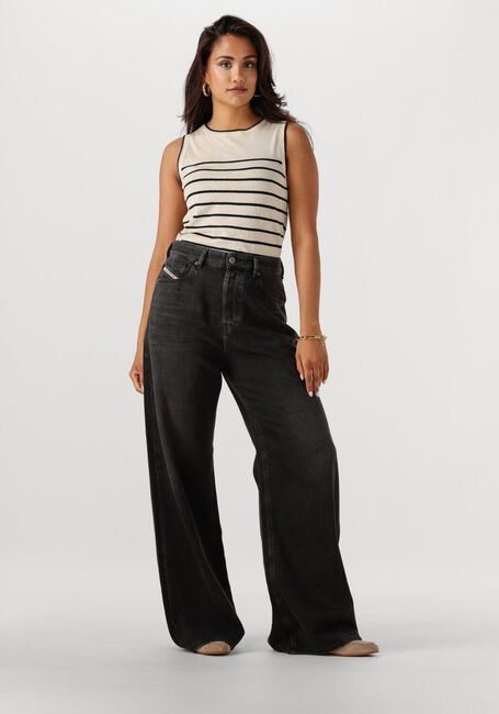 Creme SELECTED FEMME Spencer SLFESTHER SL CONTRAST KNIT TOP - large