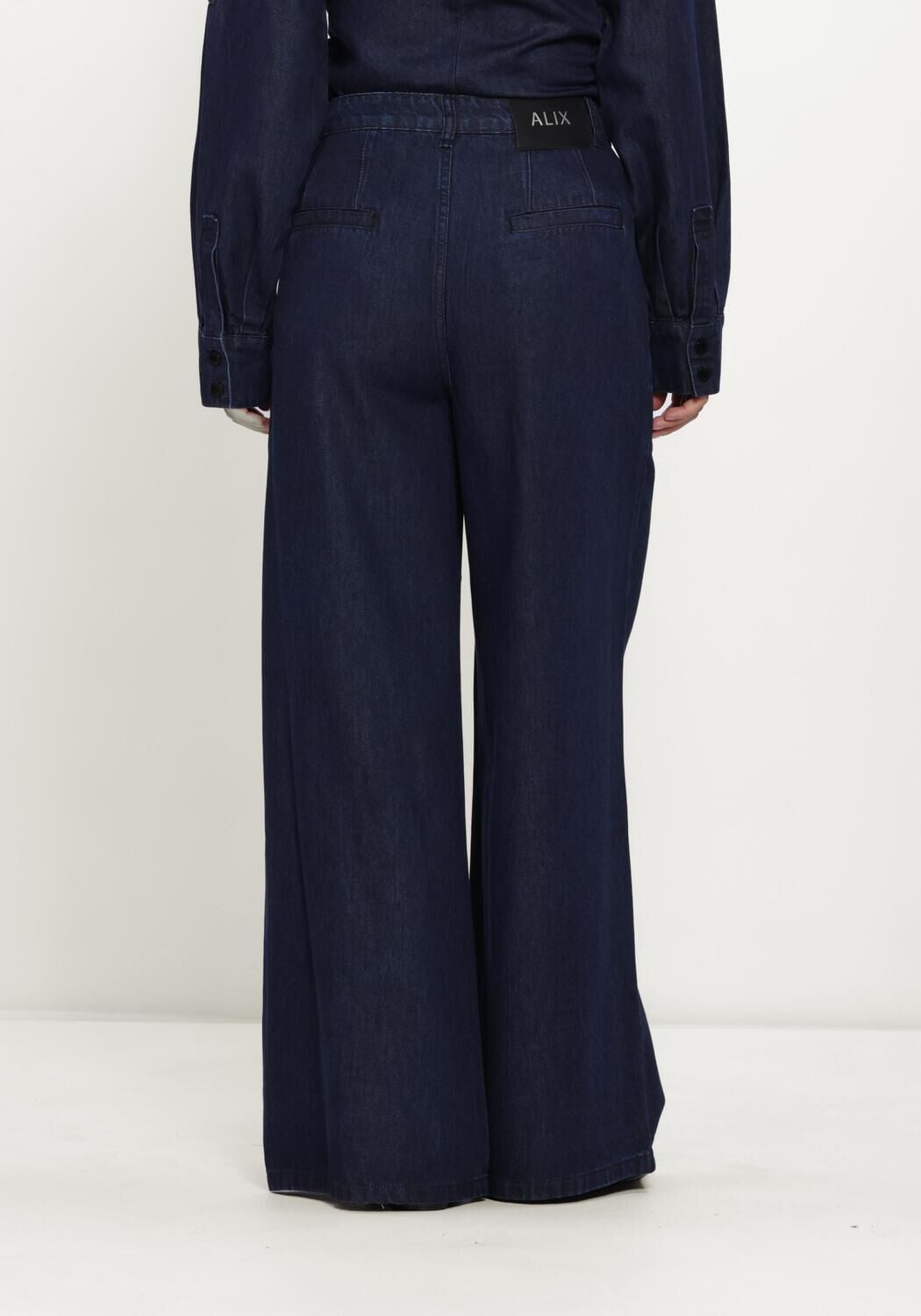 Alix The Label Dames Broeken Ladies Woven Wide Leg Denim Pants - Donkerblauw, foto 3