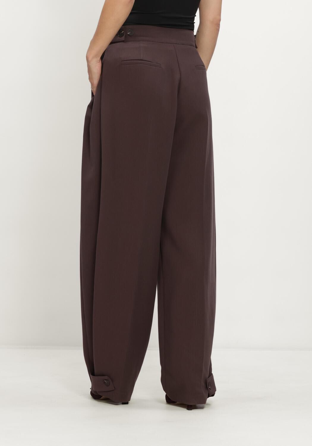 Bruine CO'COUTURE Wijde broek ACILECC LEG PLEAT PANT - large