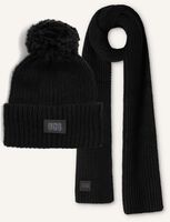 Zwarte UGG Muts CHUNKY RIB BEANIE KNIT POM SET - medium