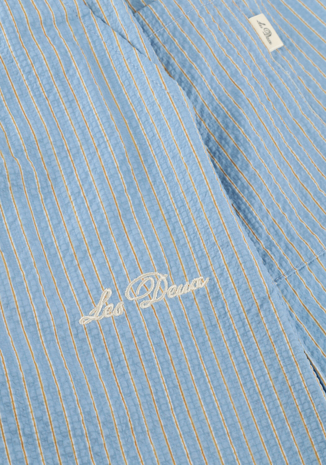 Lichtblauwe LES DEUX Zwembroeken STAN STRIPE SEERSUCKER SWIM SHORTS - large