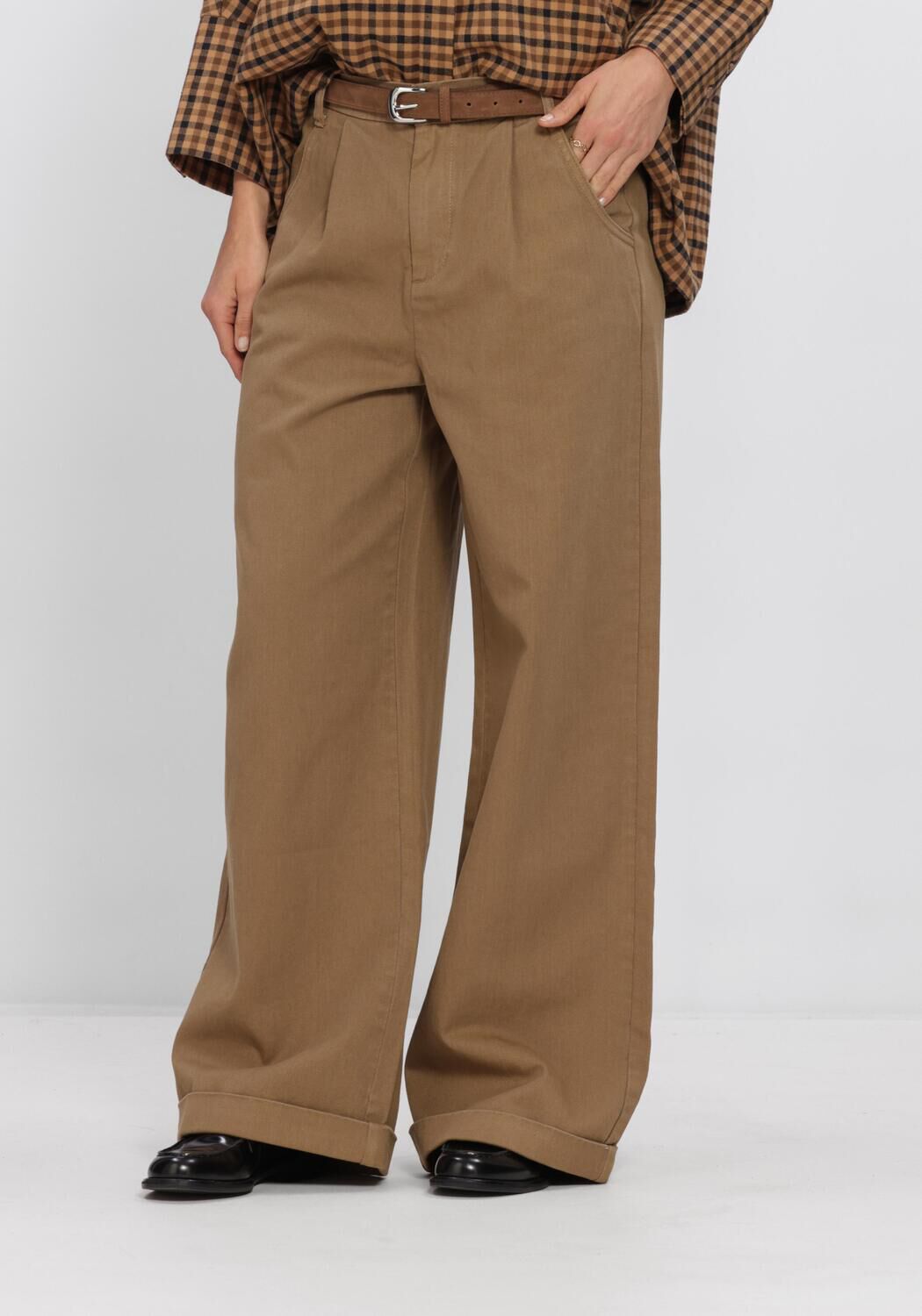 Camel WITHBLACK Wide jeans WBLSTEFFI HW WIDE PANT - large