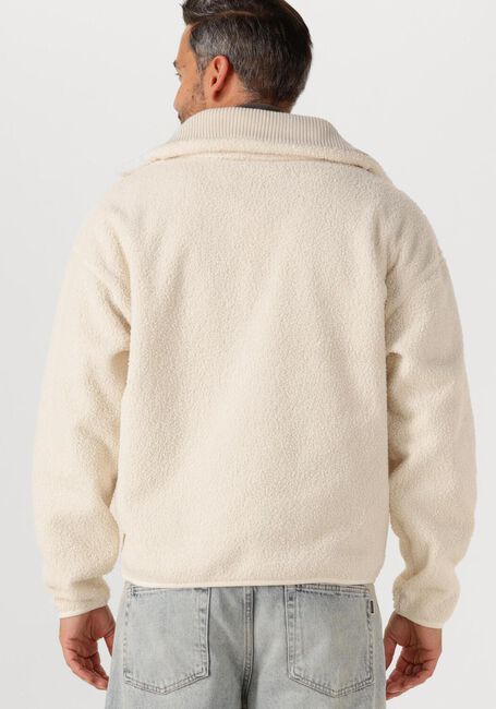 Creme LACOSTE Trui HIGH NECK ZIPPED FLEECE SWEATSHIRT - large
