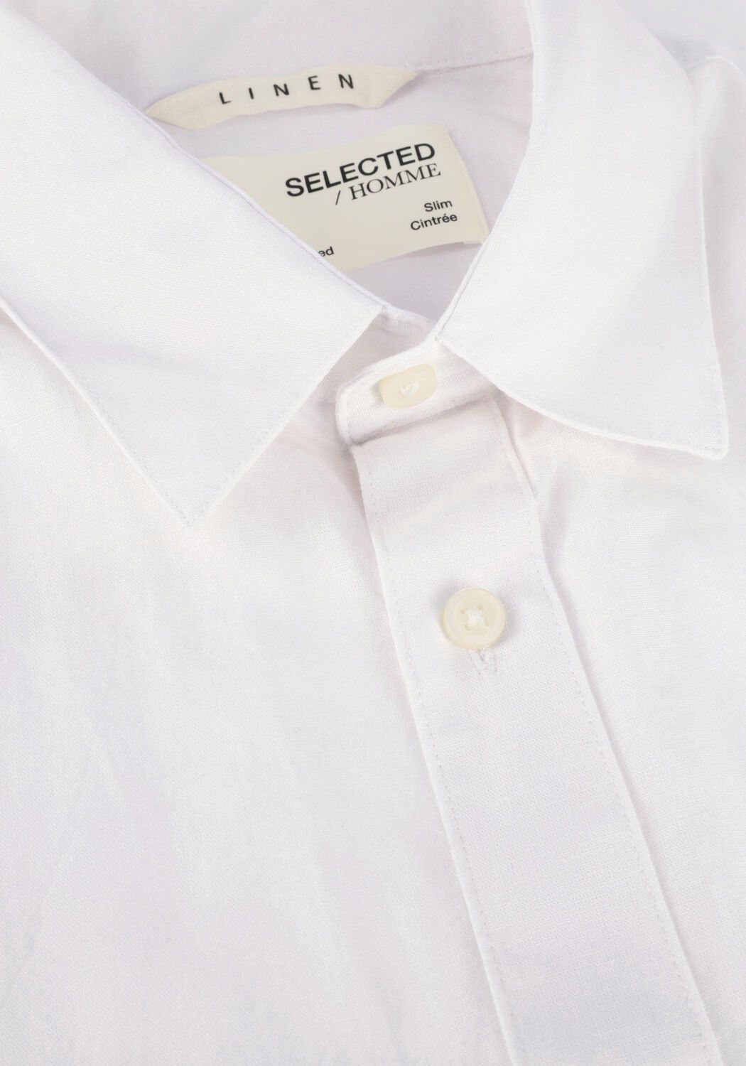 Witte SELECTED MEN Casual overhemd SLHSLIMNEW-LINEN SHIRTS SS CLASSIC W - large