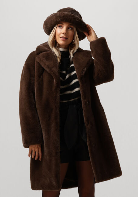 Bruine STAND STUDIO Faux fur jas CAMILLE COCOON COAT - large