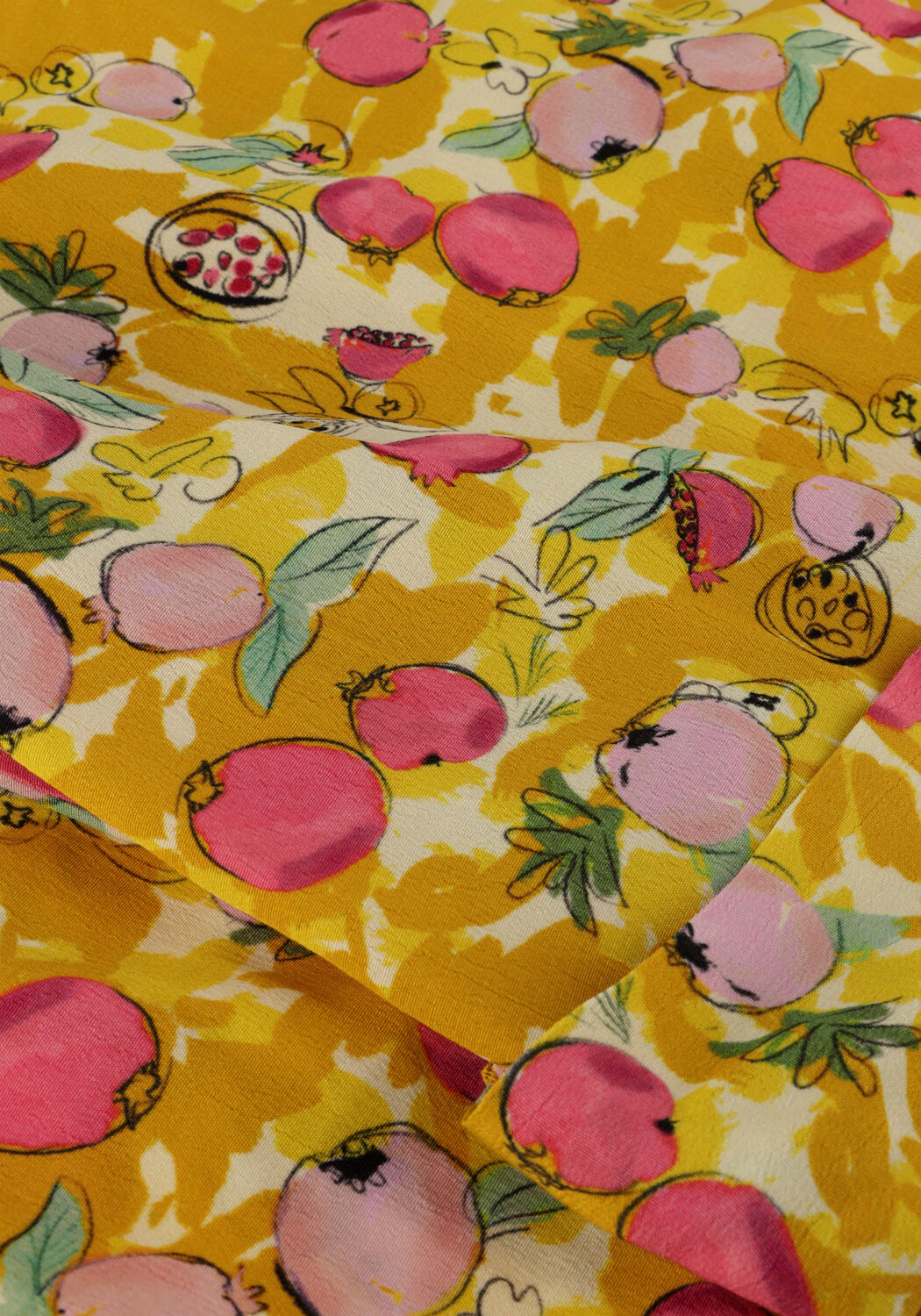 Gele POM AMSTERDAM Midi jurk DRESS 7307 - large