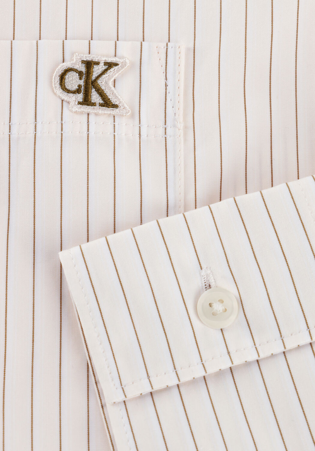 Witte CALVIN KLEIN Blouses YARNDYE COTTON POPLIN RELAXED SH - large