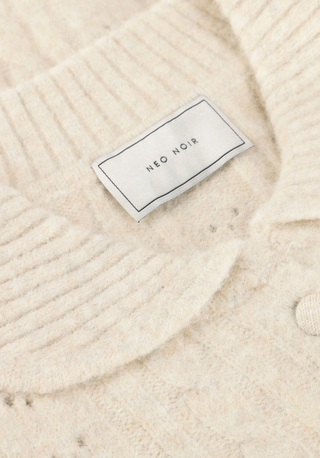 Ecru NEO NOIR Vest EMELIE KNIT CARDIGAN - large