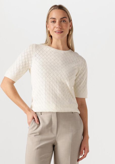 Gebroken wit SELECTED FEMME Top SLFHELEN 2/4 KNIT BOAT NECK - large