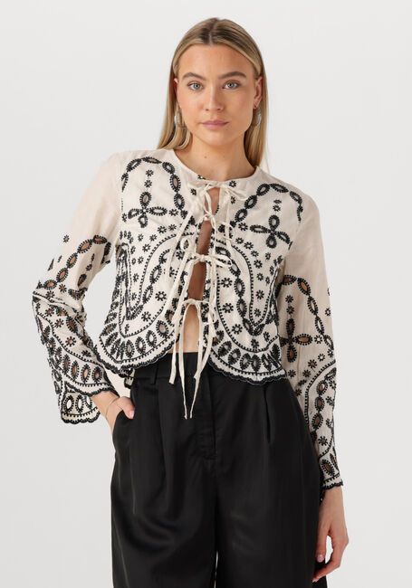 Ecru ROUGE EDIT Top ROUBRODIE LS O-NECK TOP - large