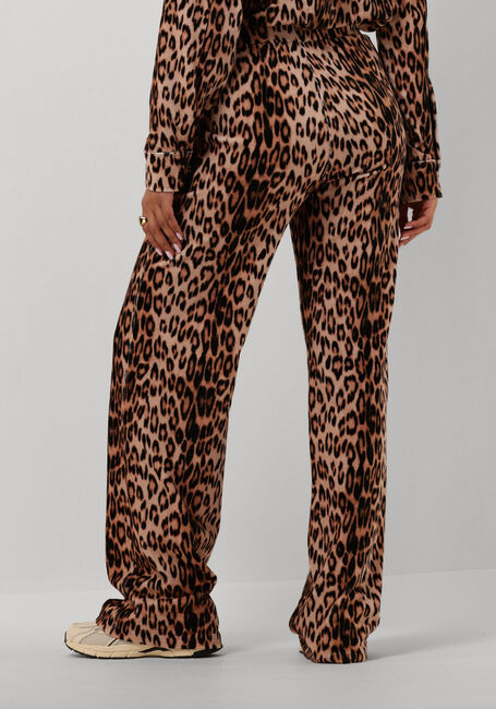 Bruine ALIX THE LABEL Wijde broek LADIES WOVEN LEOPARD VELVET PANTS - large